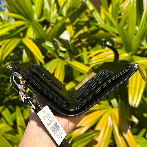 Michael Kors Jet Set Travel Large Double Zip Wallet MK Graphic Logo Brown Black - Picture 4 of 10